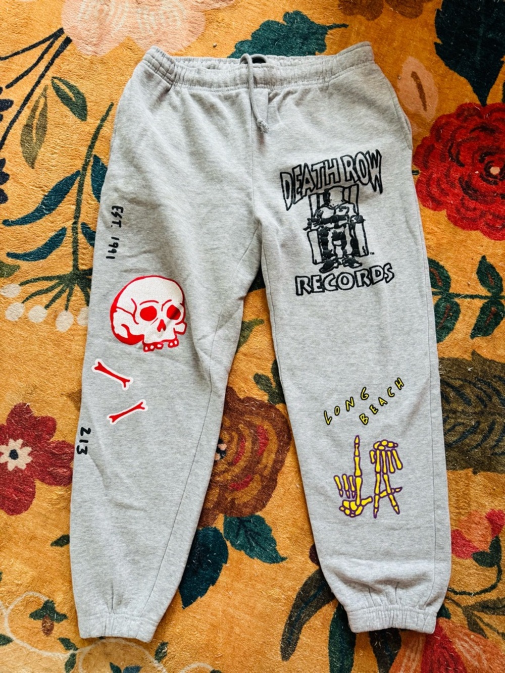 Death row records men’s Cali lakers los Angeles gray sweatpants